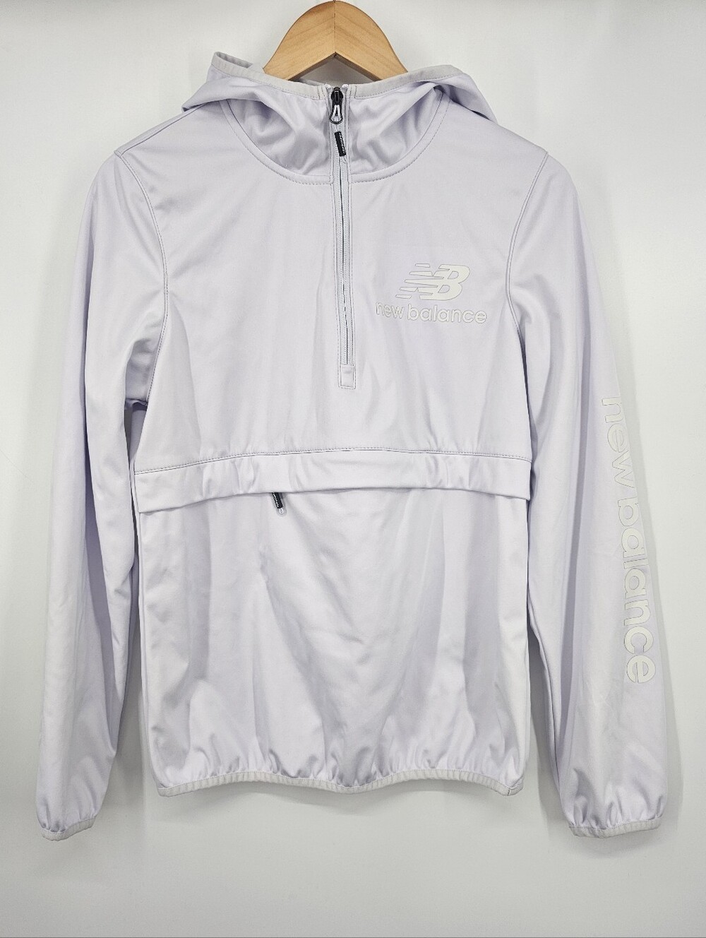 New Balance Lilac Half Zip Hooded Pullover Windbreaker Jacket Small Running